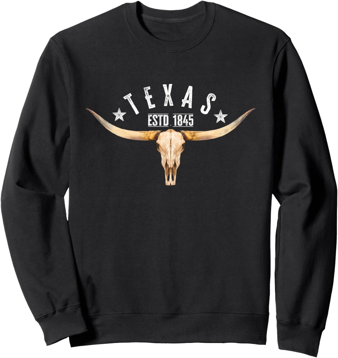 Texas Vintage Longhorn estd. 1845 Stolz aller Texaner Sweatshirt