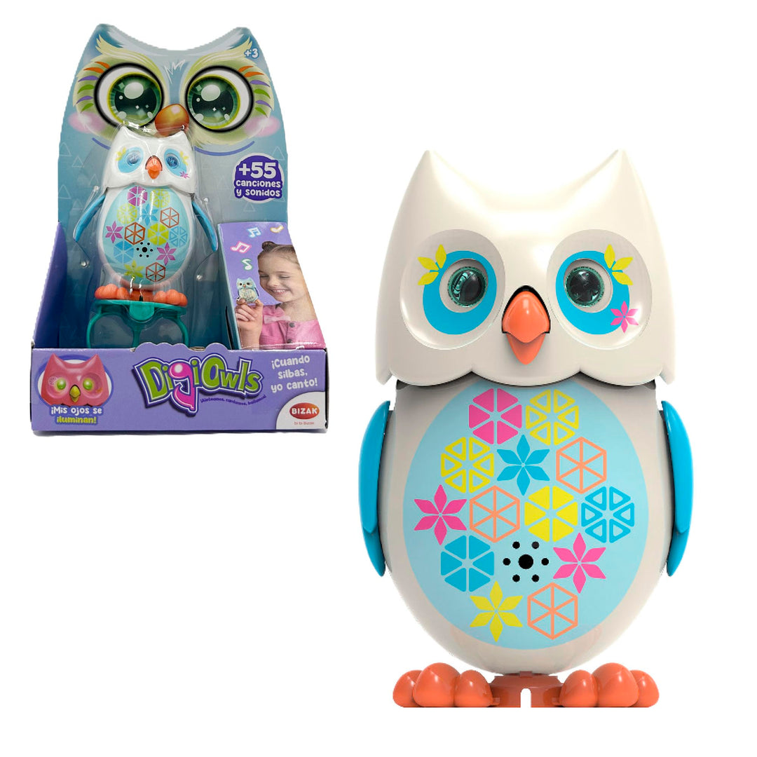 Bizak Mini Hoot Digiowl 62008285-3 Interaktive singende Eule, reagiert auf die Stimme, 6 Modelle erh