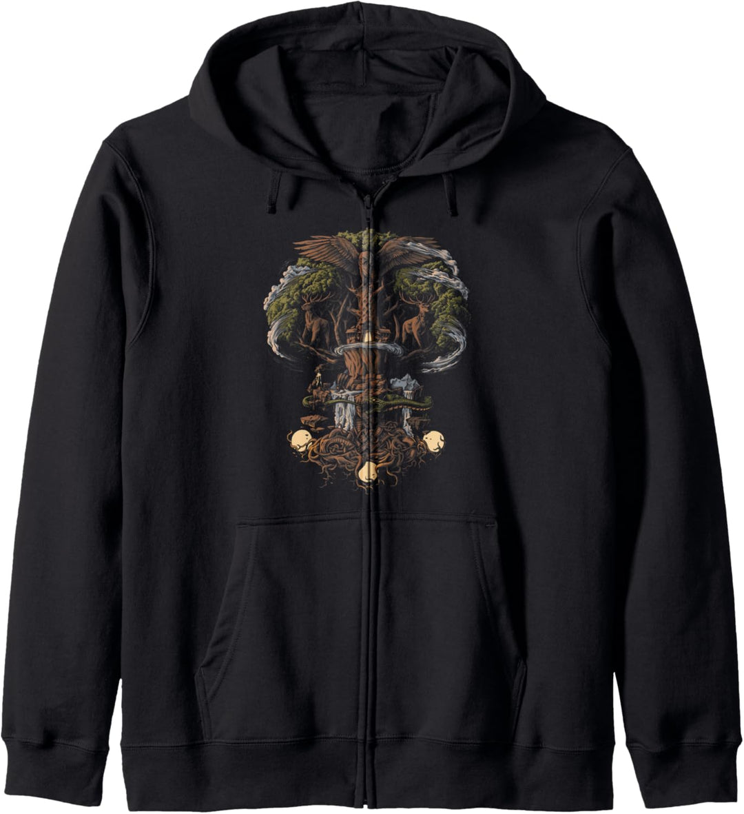Yggdrasil Nordische Wikinger Baum des Lebens Kapuzenjacke