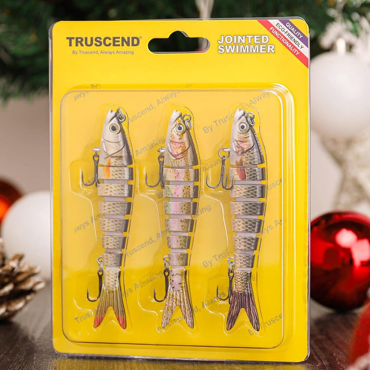 TRUSCEND Kunstköder Hecht, Fisch Köder für Zander Barsch Forellen Wobbler Swimbait, Angelköder Fisch