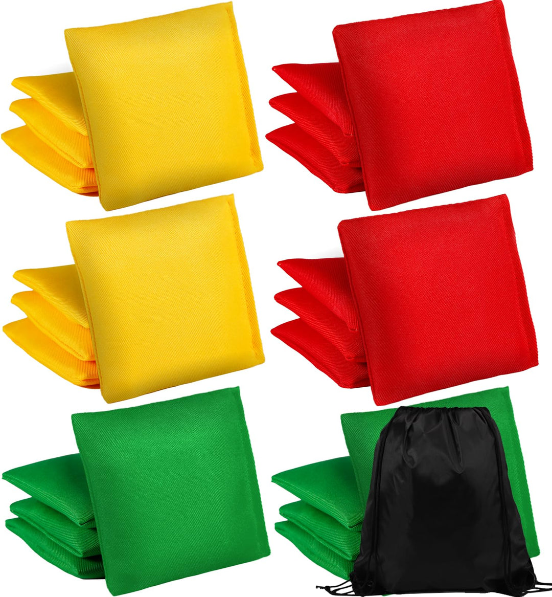 24 Stück Cornhole Säckchen,Wurfsäckchen für Cornhole Spiel,10 x 10 cm Nylon Sitzsäcke Werfen mit Tra