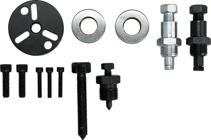 BRILLIANT TOOLS BT611000 Riemenscheiben-Abzieher-Satz | 12-tlg. [Powered by KS TOOLS], Blauer Transp