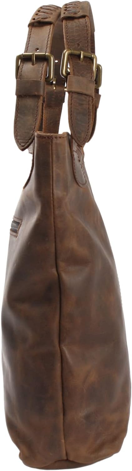LECONI Henkeltasche Echt-Leder Vintage-Look Damentasche Handtasche für Damen Shopper für Freizeit, B