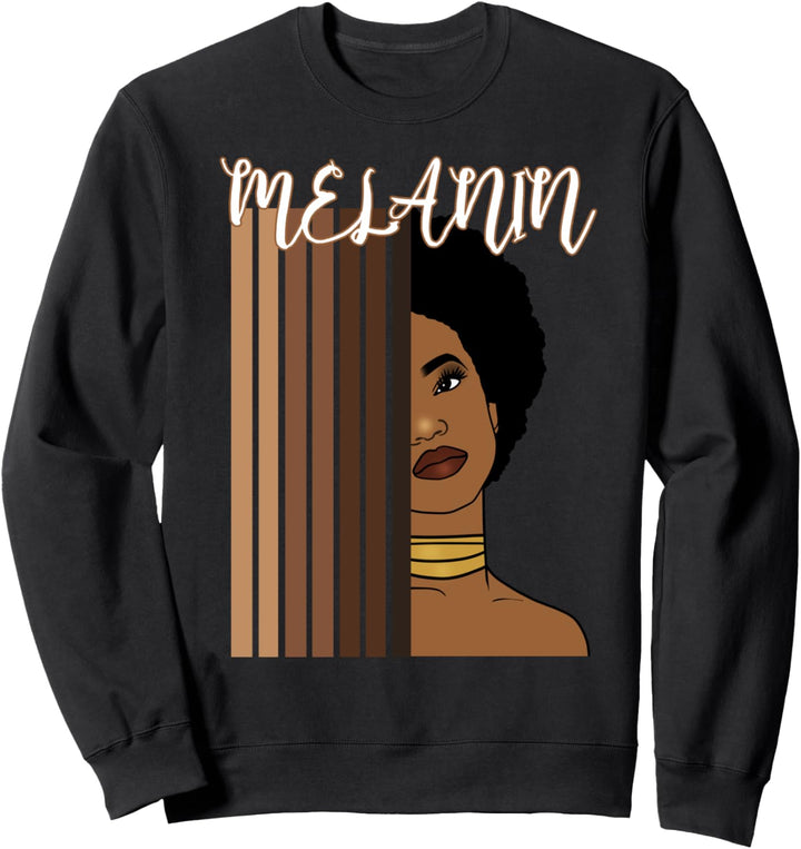 Oheneba: Melanin Shades Drippin Black Afro Queen Pride Sweatshirt