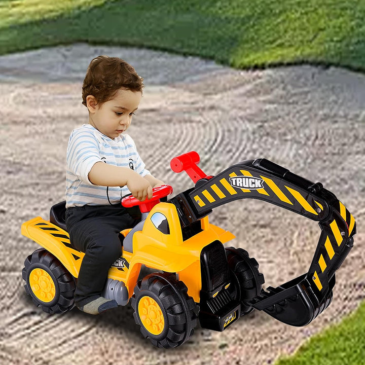 SOARS Sitzbagger, Aufsitzbagger mit Stauraum unter dem Sitz, Kinderbagger mit Horn & Soundeffekten,