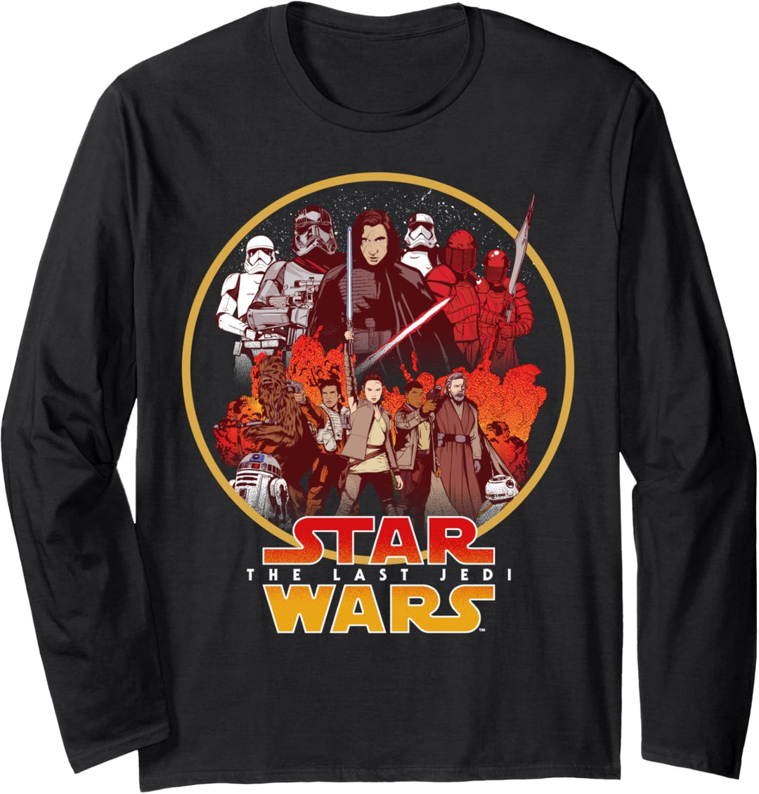 Star Wars The Last Jedi Group Shot Kylo Circle Portrait Langarmshirt