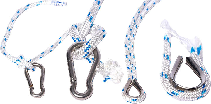 Seil Nautica Corderia Marra Seeseil, 4 mm, 100 m, Weiss mit hellblauem Schild