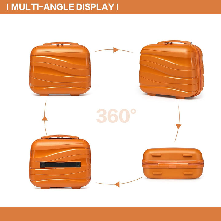 KONO Kosmetikkoffer Beautycase Kabinengepäck Damen PP Schminkkoffer (Orange) Orange S, Orange S