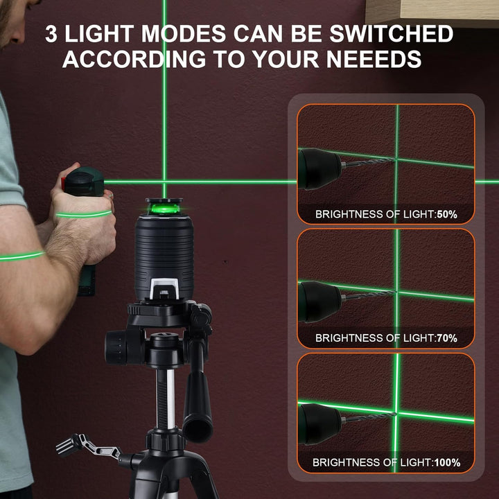 Kreuzlinienlaser mit Stativ, Firecore Selbstnivellierender Laser mit horizontalen und vertikalen Lin