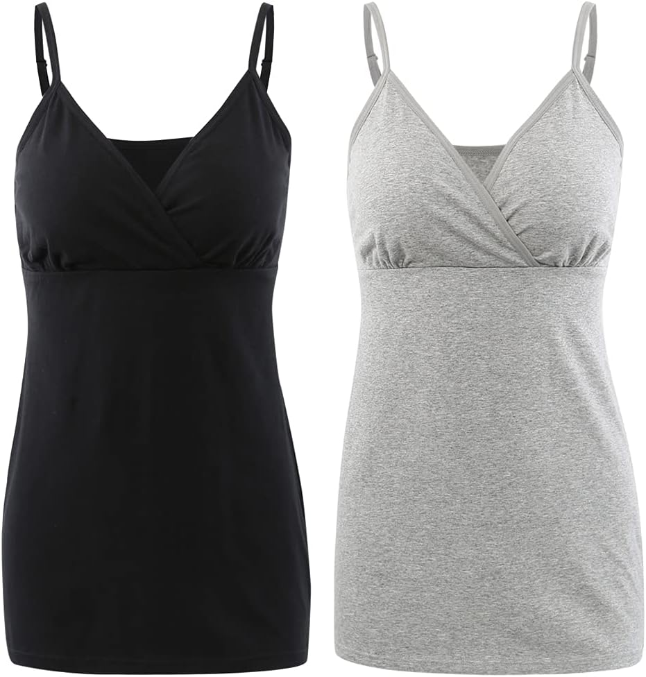 COLOMI Still-Tanktops für Mutterschaft Unterhemden für Schwangere BH zum Stillen Basic Camisole S Bl