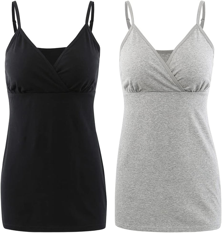 COLOMI Still-Tanktops für Mutterschaft Unterhemden für Schwangere BH zum Stillen Basic Camisole S Bl