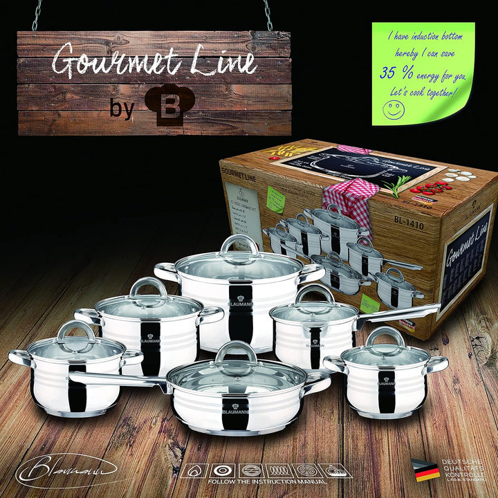 Blaumann Töpfe und Pfannen 12 tlg. Set Jumbo Gourmet Line
