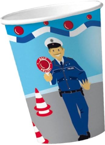 DHK 67-TLG. Partyset Polizei Mottoparty - für 8 Kinder - Partygeschirr und Zubehör