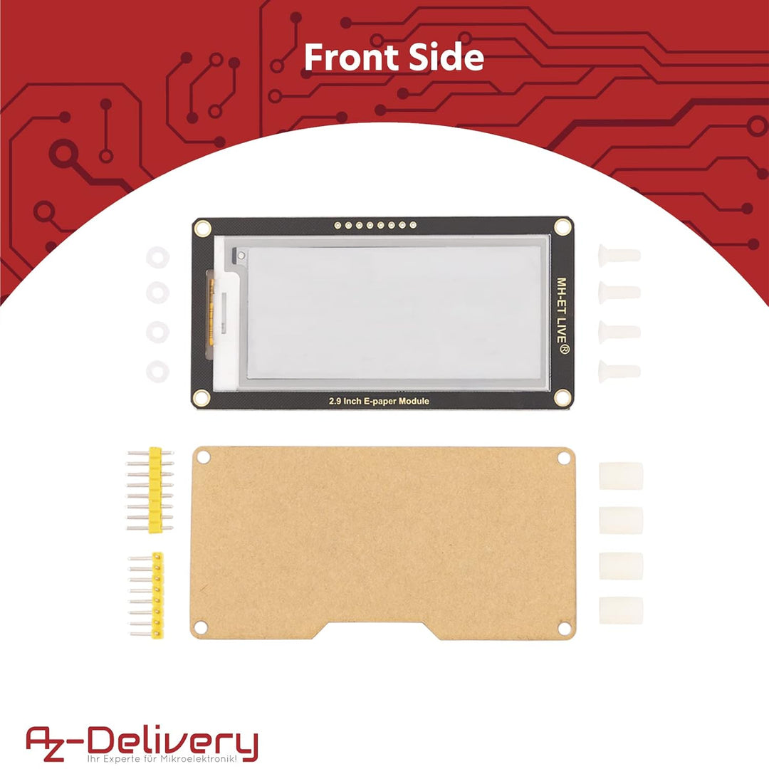 AZDelivery 5 x "2,9 Zoll ePaper Display Modul, 296x128 e-Ink Display Modul, geringer Stromverbrauch,