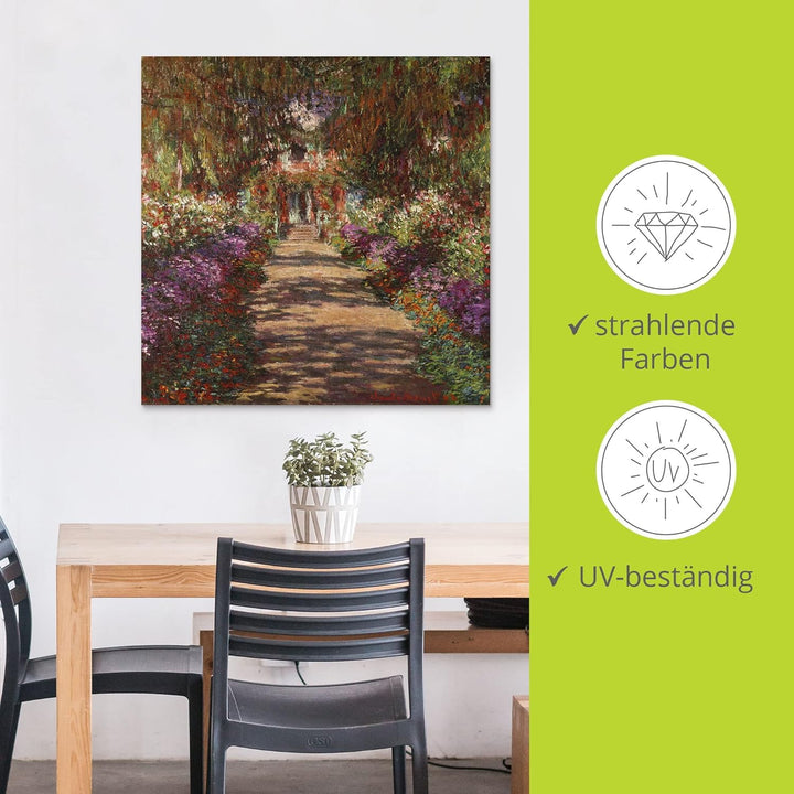 ARTland Wandbild Alu Verbundplatte für Innen &amp; Outdoor Bild 50x50 cm Pflanzen Bäume Blumen Weg in Mo