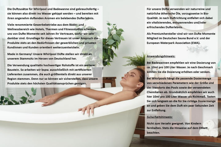 Dufte Momente | Whirlpool Duft 1 Liter | Cuba Sunset (Geranium, Mojito, Rum) | mit naturreinen und n