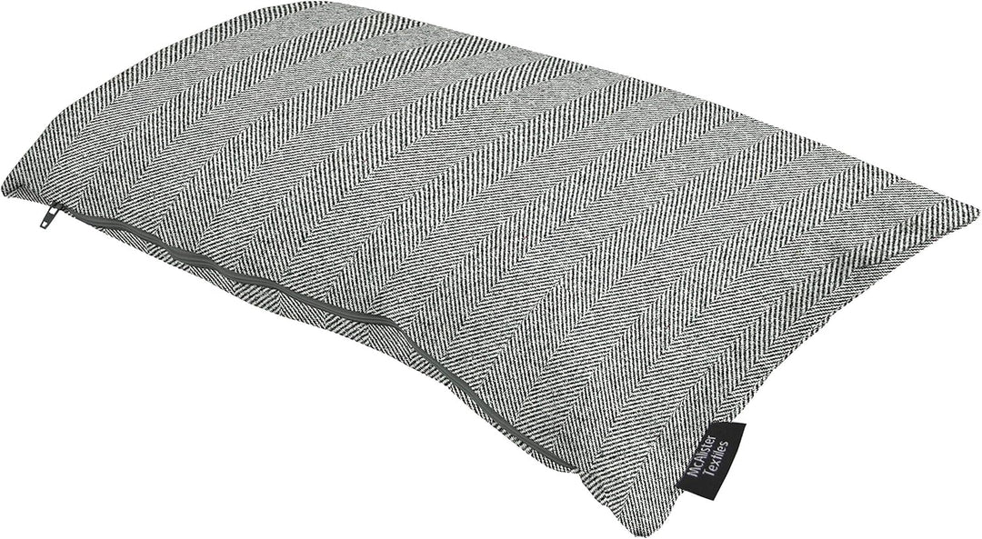McAlister Textiles Herringbone Tweed | Kissenbezug für Sofakissen in Anthrazit Grau | 50 x 30 cm | t