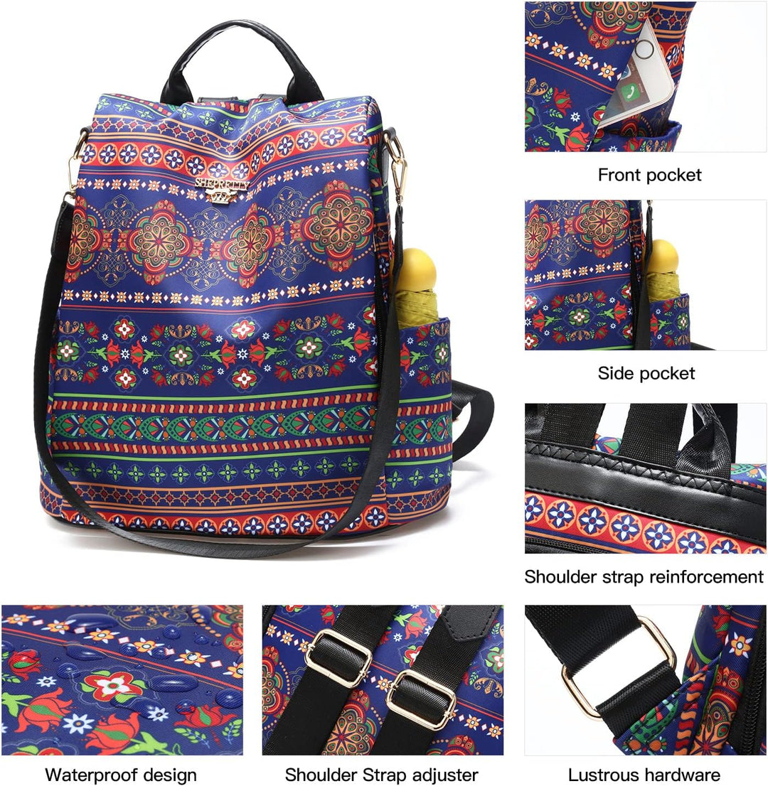 shepretty Damen Rucksack Anti Diebstahl Umhängetasche Multifunktions Schultaschen 8864-m266-a M, 886