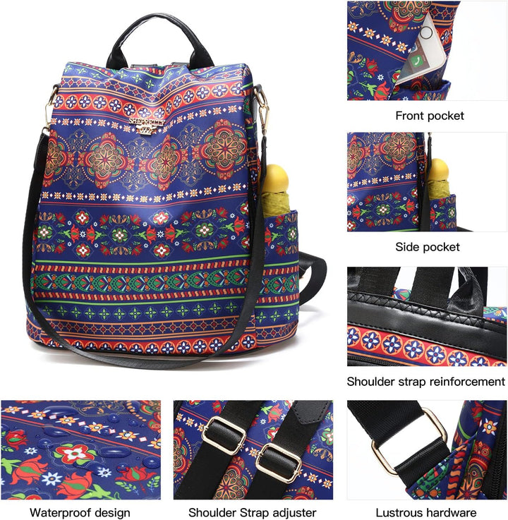 shepretty Damen Rucksack Anti Diebstahl Umhängetasche Multifunktions Schultaschen 8864-m266-a M, 886