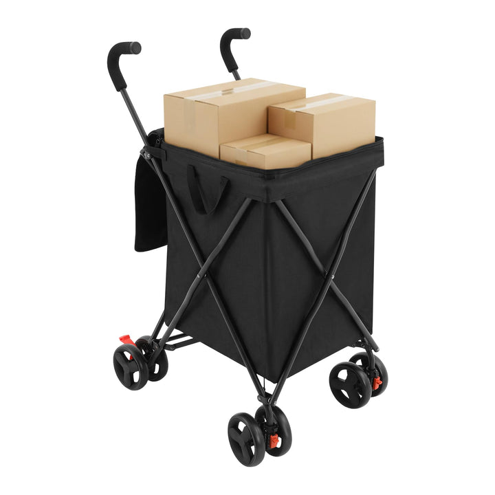 Einkaufstrolley Klappbar 38L Handwagen mit Tasche Outdoor Einkäufe | Polyester und Metall, Klappwage