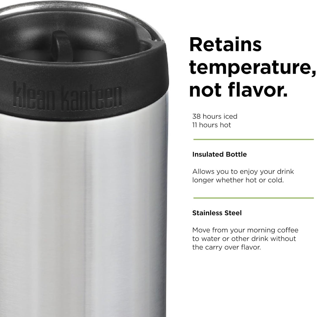 Klean Kanteen TKWide VI Trinkflasche Gebürsteter Edelstahl 355 ml