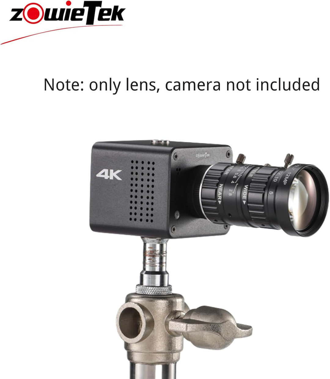 Zowietek 5-50 mm 12 MP C-Mount Zoomobjektiv mit geringer Verzerrung, mit C-CS-Adapter, für Zowietek