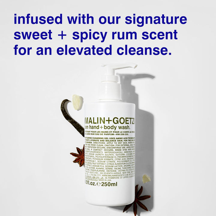 Malin + Goetz Rum Hand Wash w. Pump-8.5 oz. by Malin + Goetz