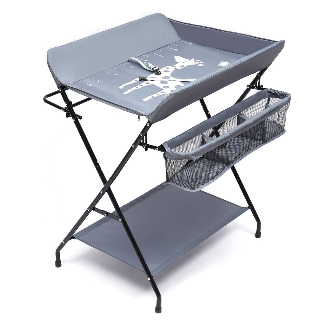 CHERIPOLI klappbare Wickelkommode Wickeltisch, Baby Wickelkombi, mit Wickelauflage Sicherheitsgurt u