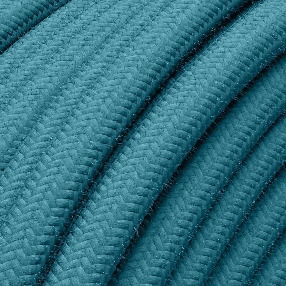 Textilkabel für Aufputz-Elektroinstallation, Rundkabel, dreiadrig (3×1.5mm²), Petrol - Meterware je