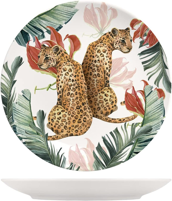 H&h set 6 piatti piani exotic in new bone china avorio decorato cm 26