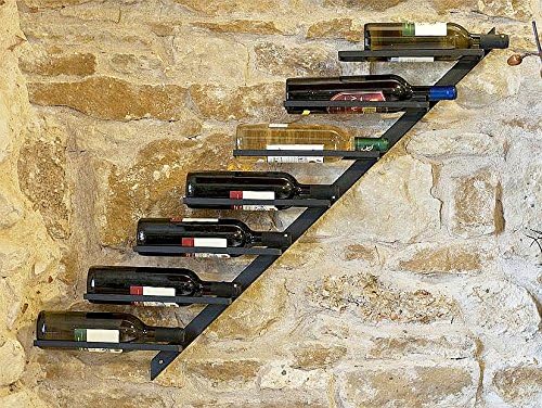 DanDiBo Weinregal Diagon Links 100cm aus Metall Flaschenhalter Flaschenständer Wandregal