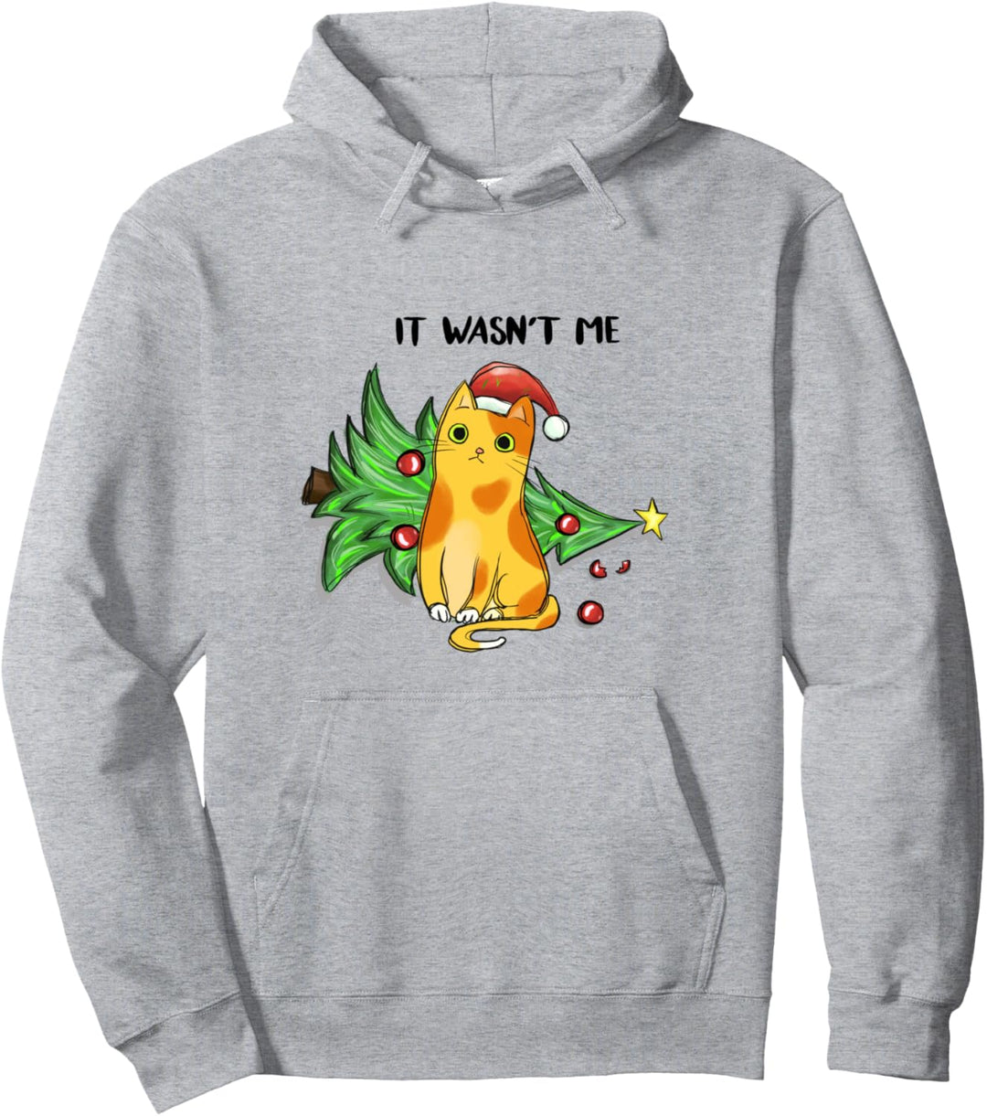 Katze hat Weihnachtsbaum umgeschmissen Pullover Hoodie