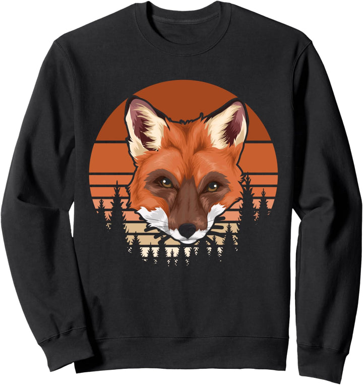Waldbewohner Tierfreund Tier des Waldes Retro Fuchs Sweatshirt