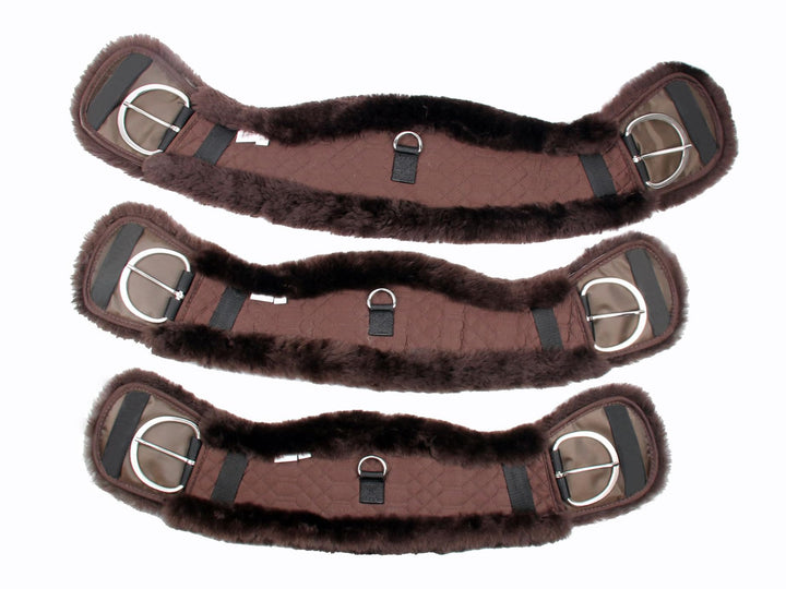 Merauno® Lammwolle Western Mondgurt Sattelgurt, aus Qualitäts Merino Lammwolle, spezielle anatomisch