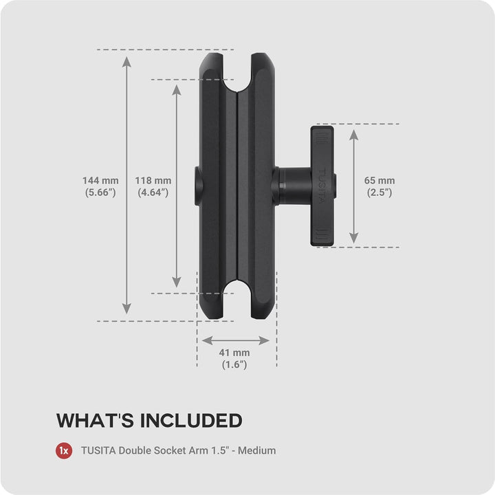 TUSITA Doppel-Arm für Steckerhalterung 1.5" - C Grösse Mittel