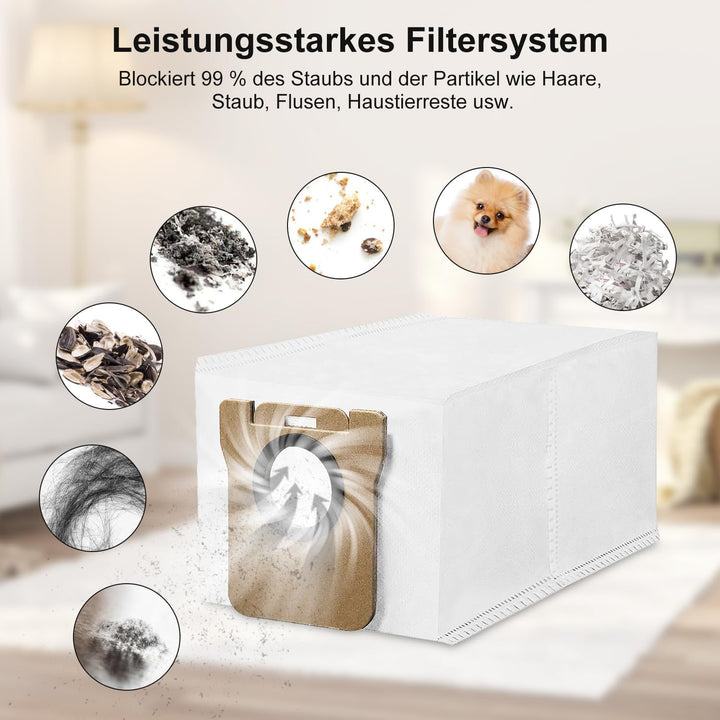15 Stück Staubbeutel für Dreame L10s Ultra/ L20 Ultra/ L10 Ultra, Xiaomi X10+, X20+ Saugroboter, 2,5