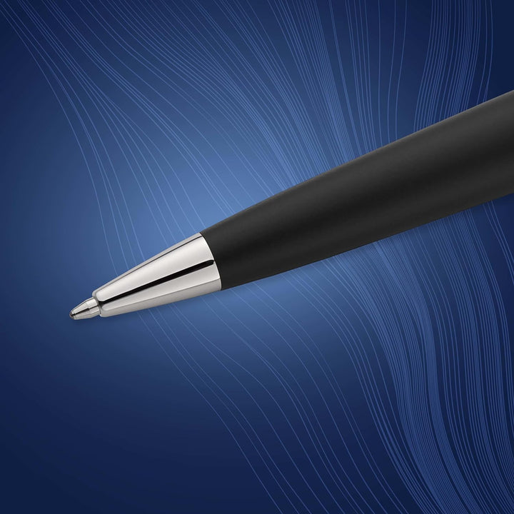Waterman Expert Kugelschreiber | Mattschwarz | Chromzierteile | Mittlere Spitze | Blaue Tinte | Gesc