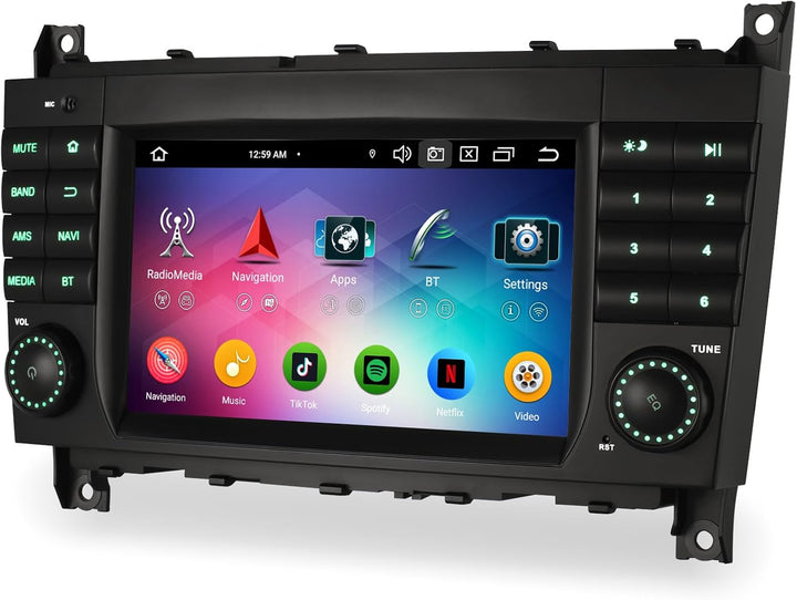 Erisin 7 Zoll Android 14 Autoradio Für Mercedes Benz C Klasse W203 CLC Klasse G-Klasse W463 GPS Navi
