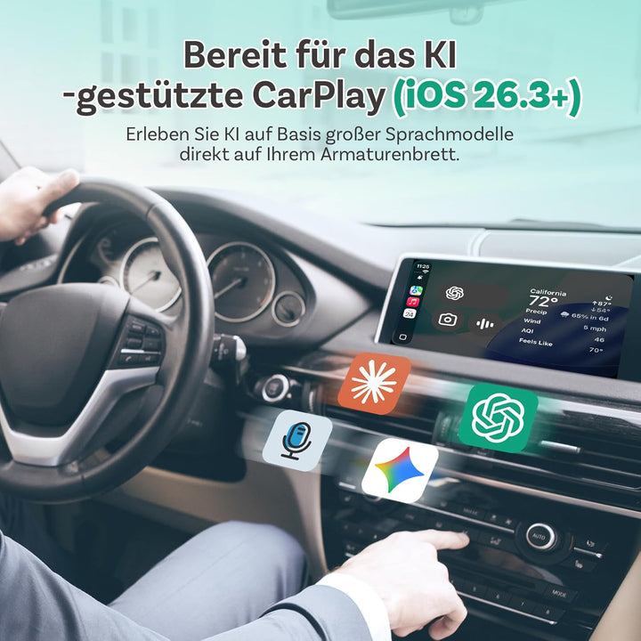 Neu 2025 Ottocast Mini Flow – Wireless CarPlay Adapter &amp; Android Auto Adapter, 2-in-1 Dongle, Plug &amp;