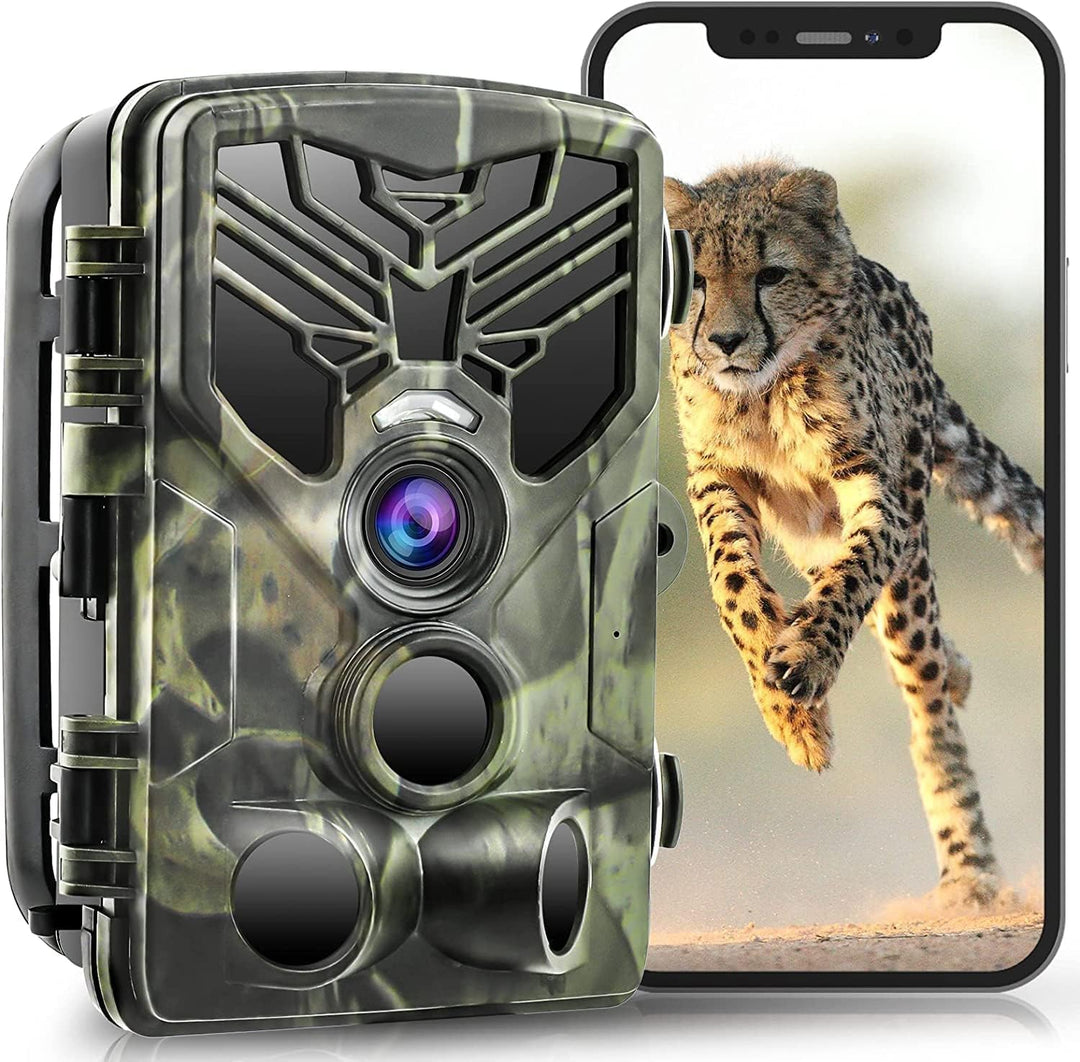Wildkamera WLAN mit Handyübertragung App 36MP/4K, WiFi Bluetooth Wildtierkamera mit Nachtsicht Beweg