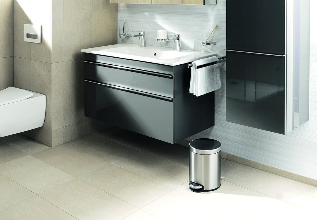 Durable Treteimer Edelstahl rund 5, mit Absenkautomatik und herausnehmbaren Inneneimer 5 L, 1 Stück,