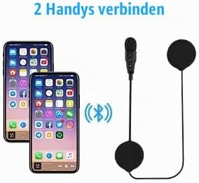 EJEAS E1+ Bluetooth Motorradhelm-Headset, Bluetooth 5.1 Wasserdichter Motorradhelm-Kopfhörer mit Ger