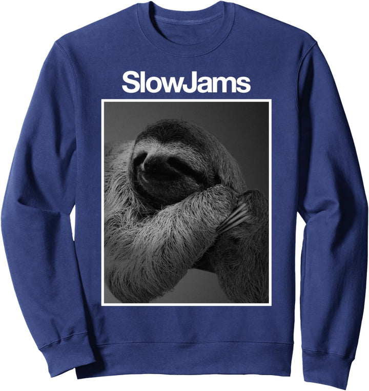 Slow Jams Sloth Black And White Photo Funny Sweatshirt