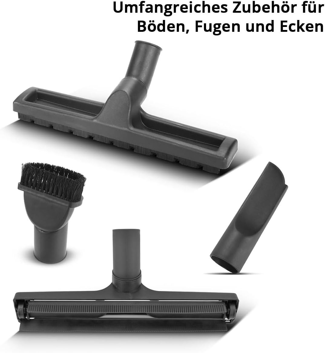 STAHLWERK Nass- und Trockensauger VCL-1600 ST – 1600 W Industriesauger mit 35 l Edelstahlbehälter, B