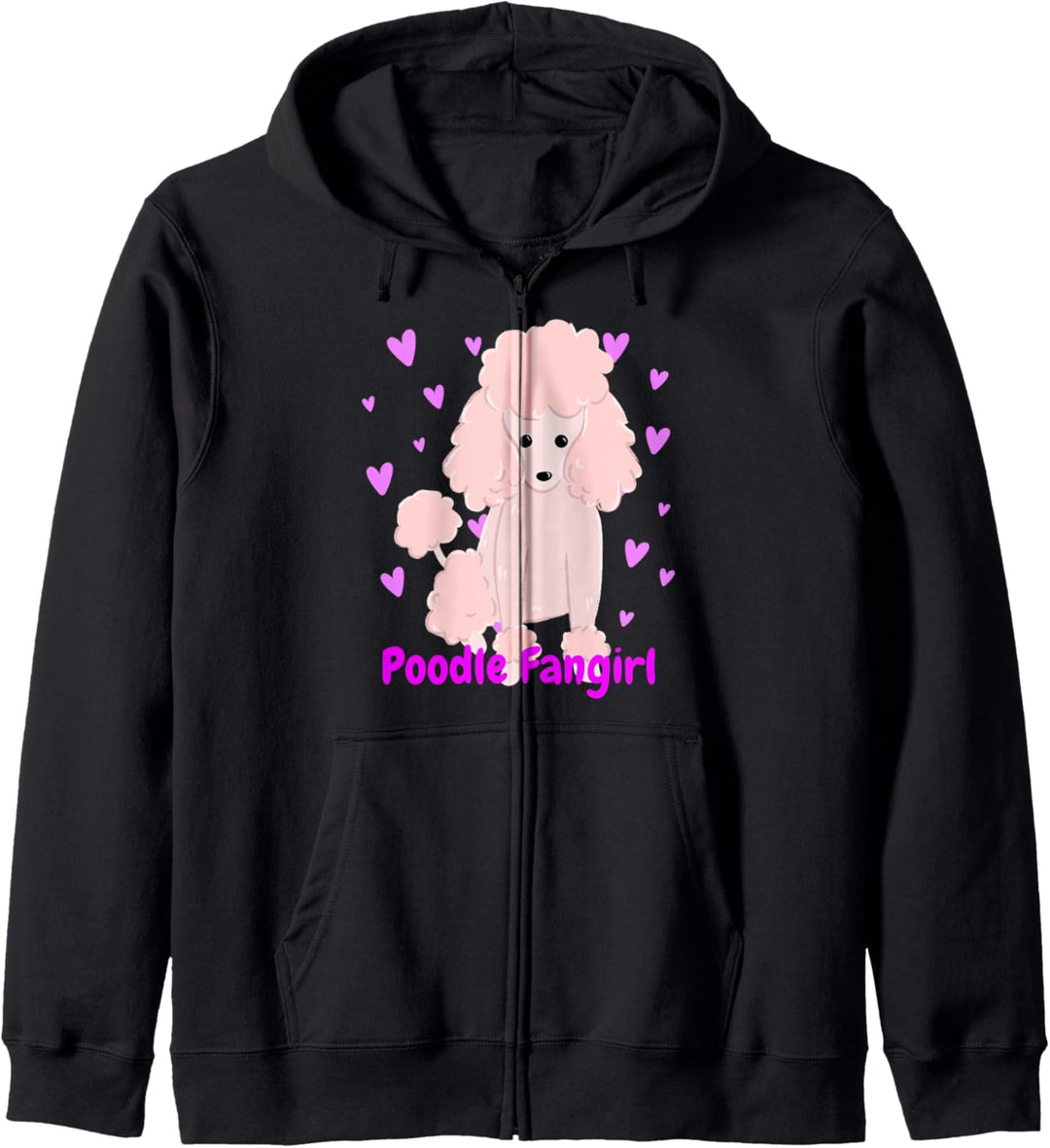Poodle Fangirl Cute Cartoon-Style Poodle Illustration | Pink Kapuzenjacke