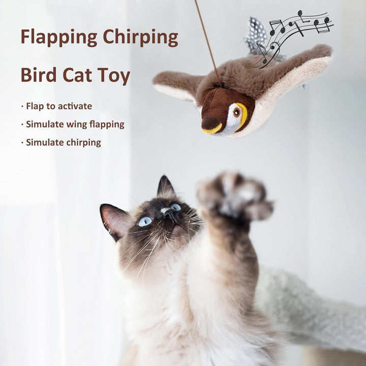 Fliegendes Vogel Katze Spielzeug, Vogel Jagd Katzen Spielzeug, Chirping Spielzeug Flapping Flügel