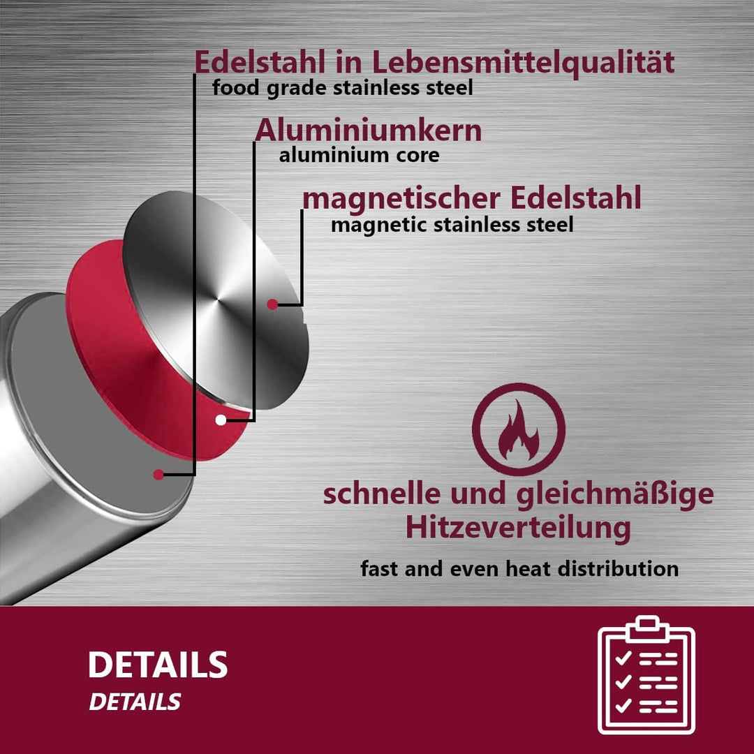 HOOZ Gastronomie Kochtopf Suppentopf - 15 bis 270 Liter Edelstahl Kochtöpfe - ideal geeignet für all