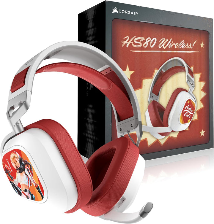 Corsair HS80 RGB Wireless Fallout Nuka-Cola Edition Multiplattform-Gaming-Headset – Dolby Atmos, Lei