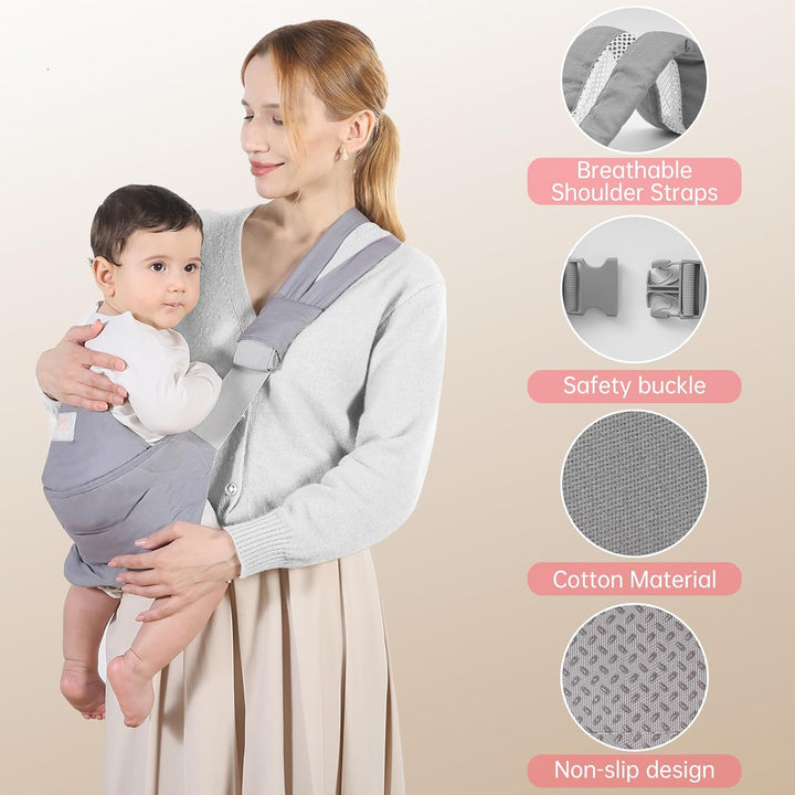 Tragetuch Kleinkind Hüfttrage, Ergonomischer Tragehilfe für Babys von 3 bis 36 Monaten, Kleinkinder