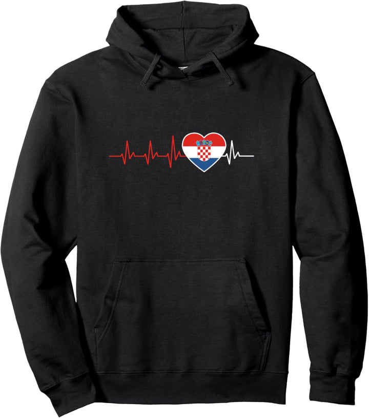 Kroatien Flagge Kroatische Heimat Herzschlag Hrvatska Pullover Hoodie